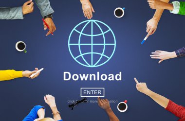 Kavramı üzerinde işaret eden iş adamları indir