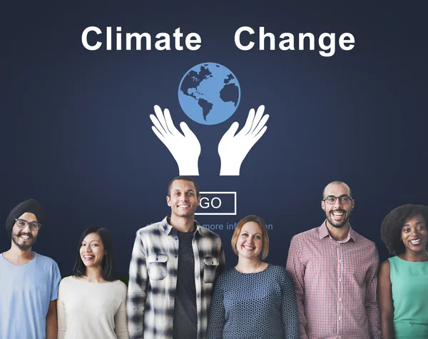 Diversität Menschen mit Klimawandel — Stockfoto