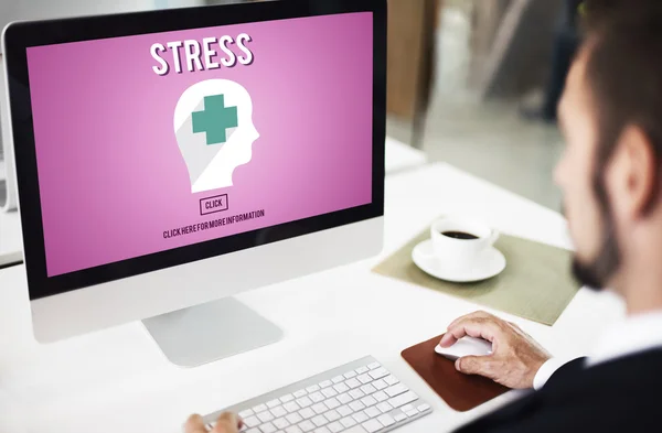 Monitor del computer con stress — Foto Stock