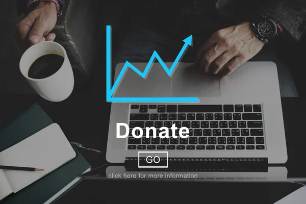 Donera Online välgörenhet koncept — Stockfoto