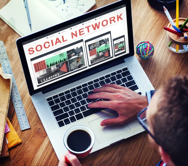 Social Network, Concetto di connessione — Foto Stock