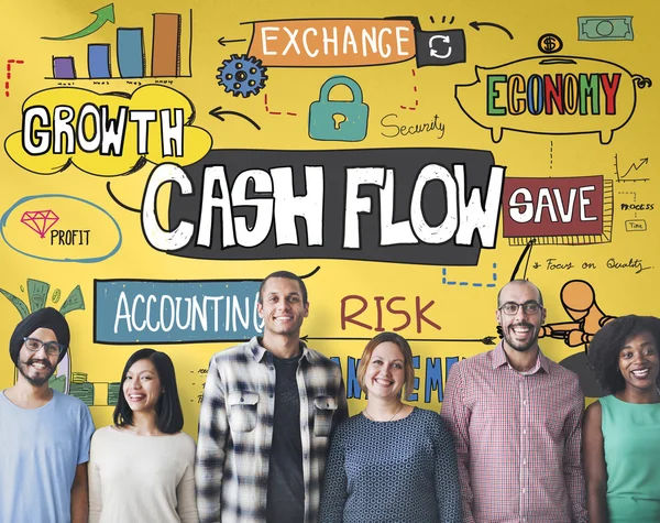 Diversität Menschen mit Cash Flow — Stockfoto