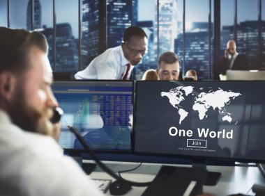 çalışma iş adamları ve bir dünya