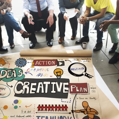 insanlar yaratıcı poster üzerinde