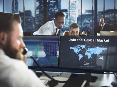 çalışma iş adamları ve küresel pazar 