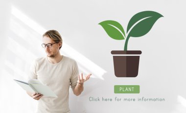 işadamı bitki ile çalışma