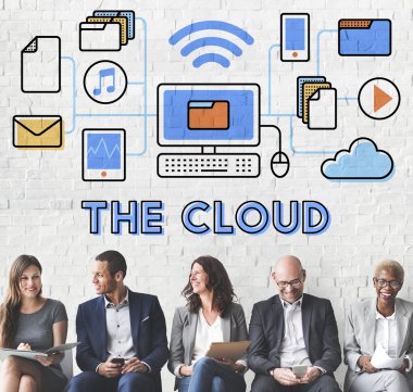 iş adamları toplantı ve bulut