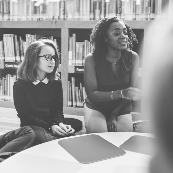 Pupil girl with teacher — Stock fotografie