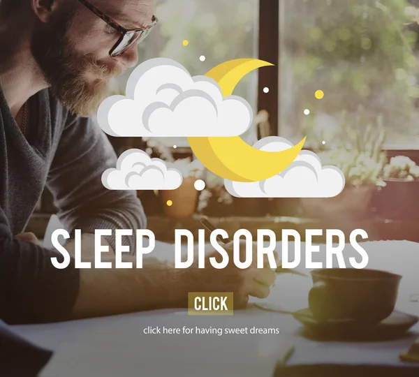 Hombre de negocios trabajando y trastorno del sueño —  Fotos de Stock