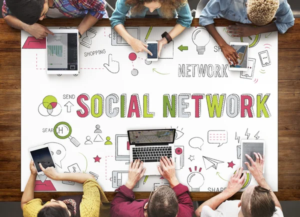 Sokszínűség az emberek és a szociális háló — Stock Fotó