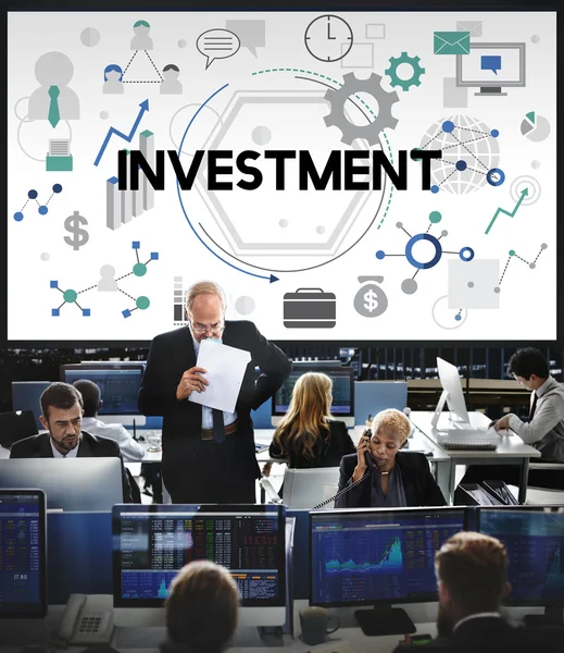 Munkavállalók üzleti és befektetési — Stock Fotó