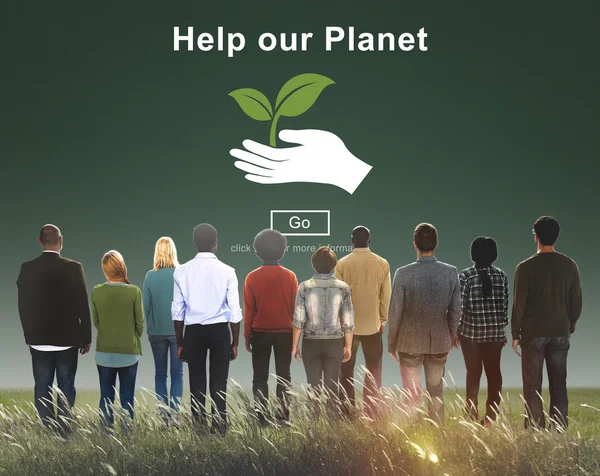 Çok ırklı insanlar ve yardım bizim gezegen