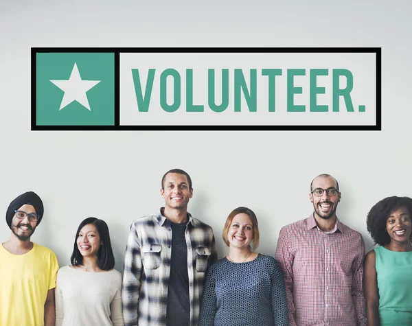 Diversity people with volunteer — Stock Photo, Image