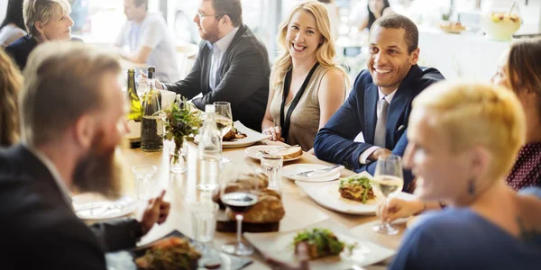 People enjoying food