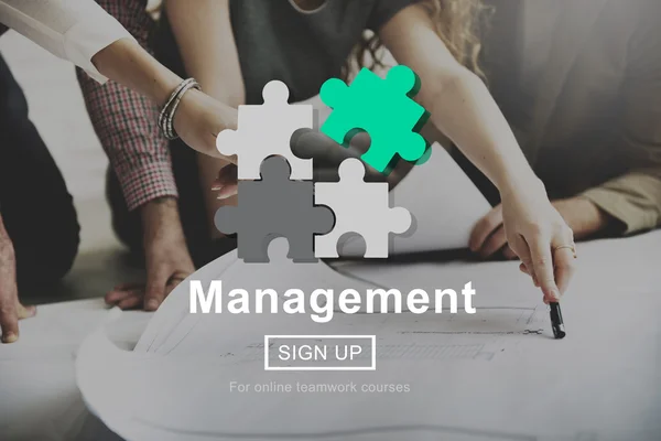 Designer che lavorano con poster e management — Foto Stock