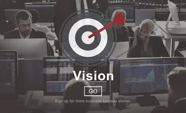 働くビジネスマンとビジョン — ストック写真