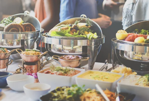 People enjoying food