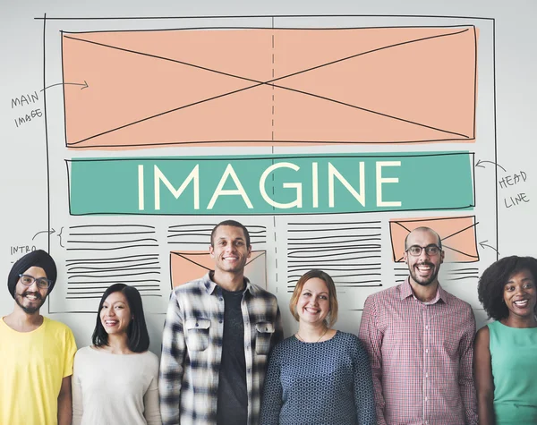 Diversity people with imagine — Stock Photo, Image