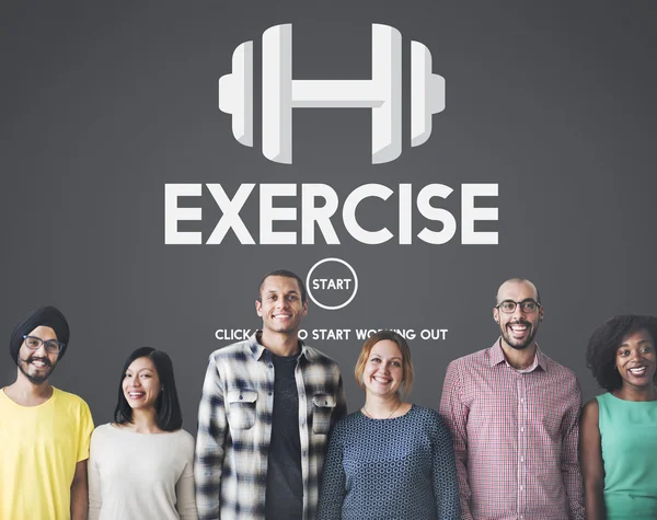 Diversidade pessoas com exercício — Fotografia de Stock