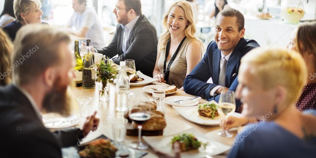 People enjoying food 