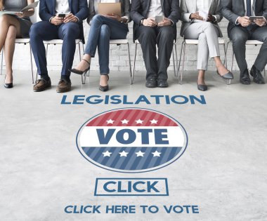 İş adamları toplantı ve oy