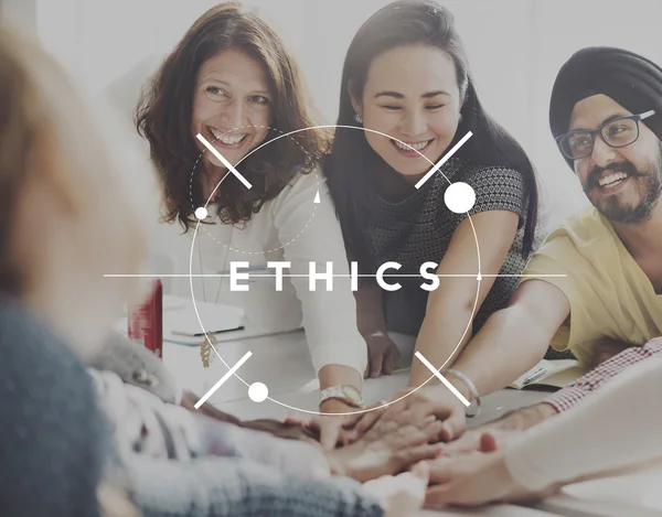 People hands together with ethics — Stock Photo, Image