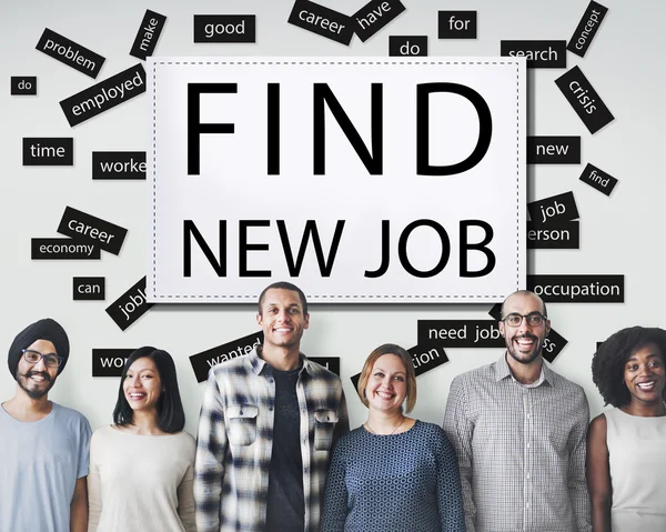 Diversiteit mensen met nieuwe baan — Stockfoto