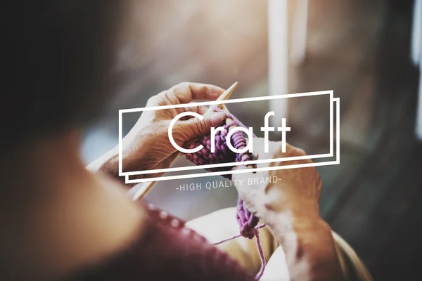 Grandma crocheting Concept — стоковое фото