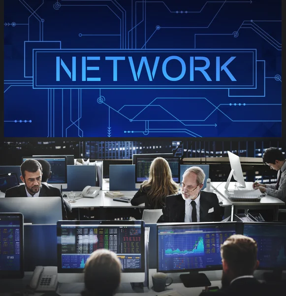 Business arbetstagare och nätverk — Stockfoto