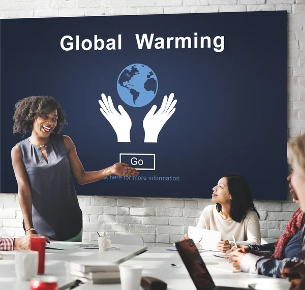 Incontro d'affari con il riscaldamento globale — Foto Stock