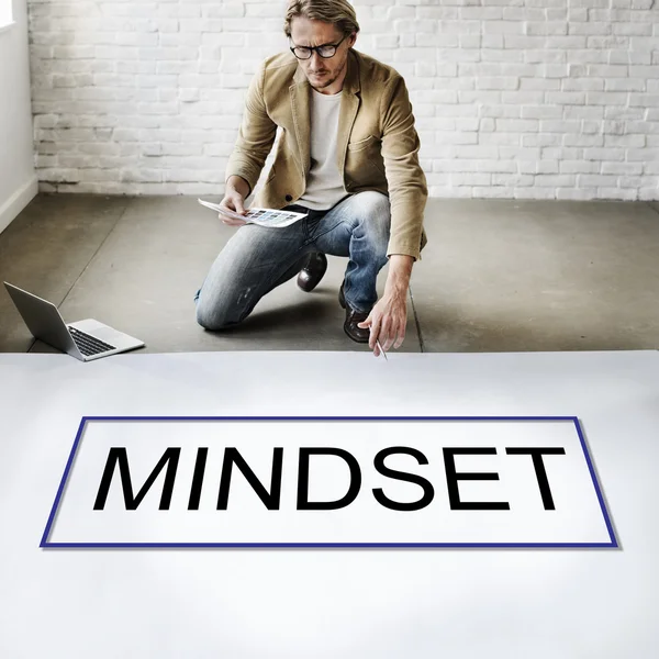 Affärsman med mindset — Stockfoto