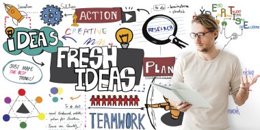 işadamı taze fikirler ile çalışma