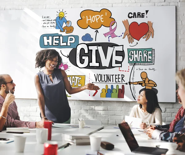 Geschäftstreffen mit Give — Stockfoto