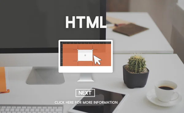 HTML Coding Network Concept — Stock Photo, Image