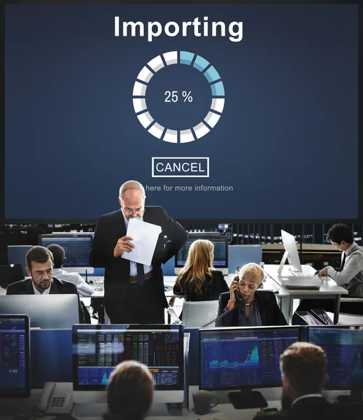 Werknemers van het bedrijf en importeren — Stockfoto