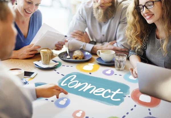 Mensen bespreken over Connect — Stockfoto