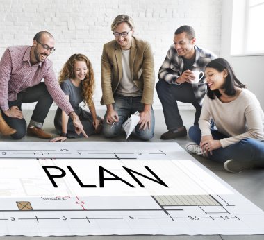 Poster ve planı çalışma tasarımcılar