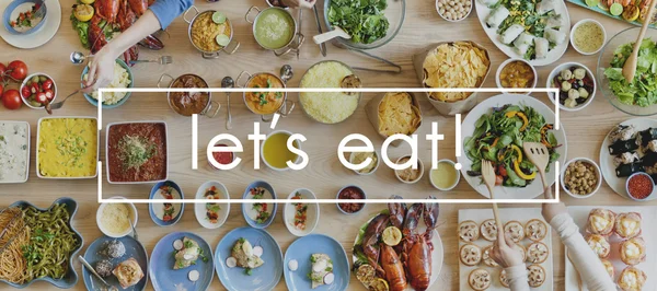 Table full of variety food. — Stock Photo, Image