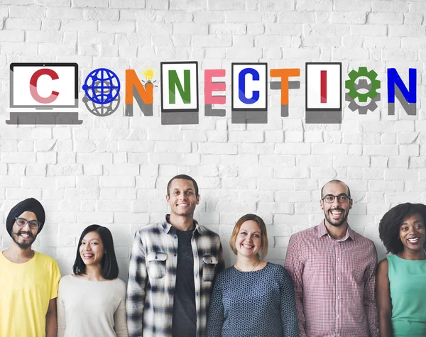Diversity people with connection — Stock Photo, Image