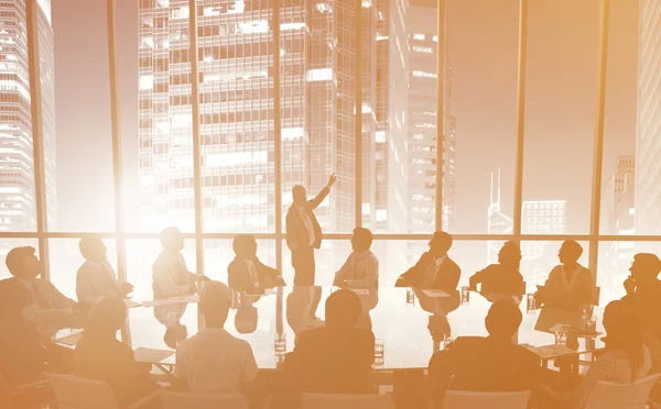 Silhouette del gruppo Business — Foto Stock