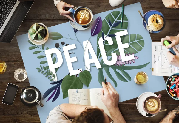 Tablo ile barış posteri ile — Stok fotoğraf