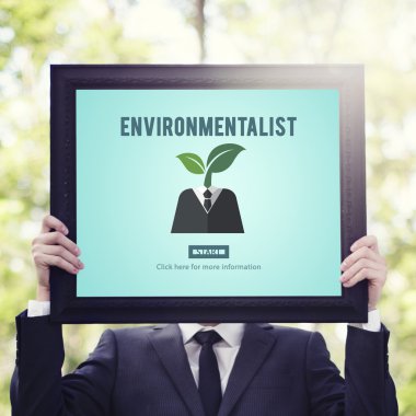 çerçeve ile ayakta işadamı