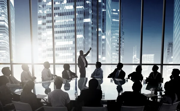 Silhouette del gruppo Business — Foto Stock