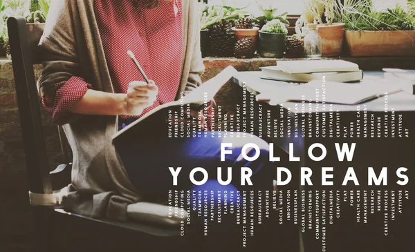 Imprenditrice e seguire i tuoi sogni Concetto — Foto Stock