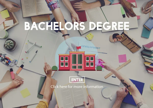 Diversity people and bachelor degree — Stock Photo, Image