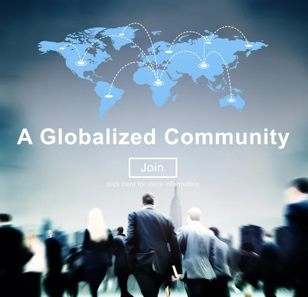 Mensen uit het bedrijfsleven met A geglobaliseerd communautair Concept — Stockfoto