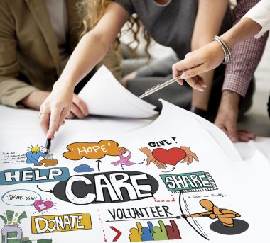 Poster ve bakım çalışma tasarımcılar