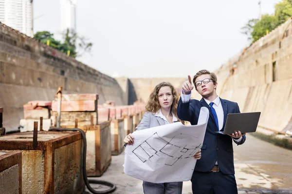 Bauträger koppeln Planungsstruktur Baukonzept — Stockfoto