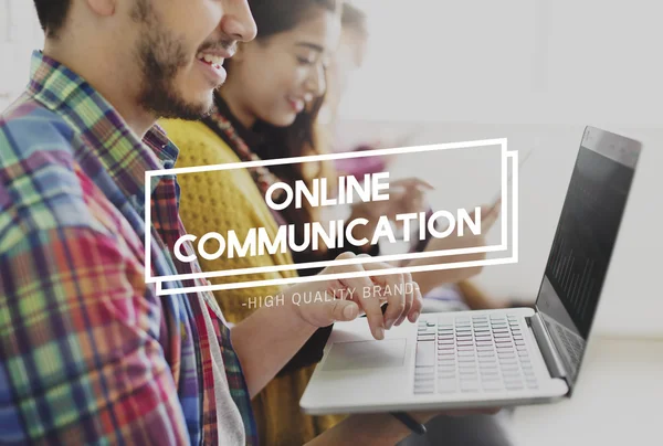 Diversity people and online communication — Stock Photo, Image