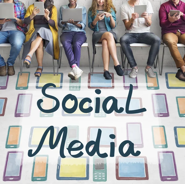 Diversità Persone e Social Media — Foto Stock